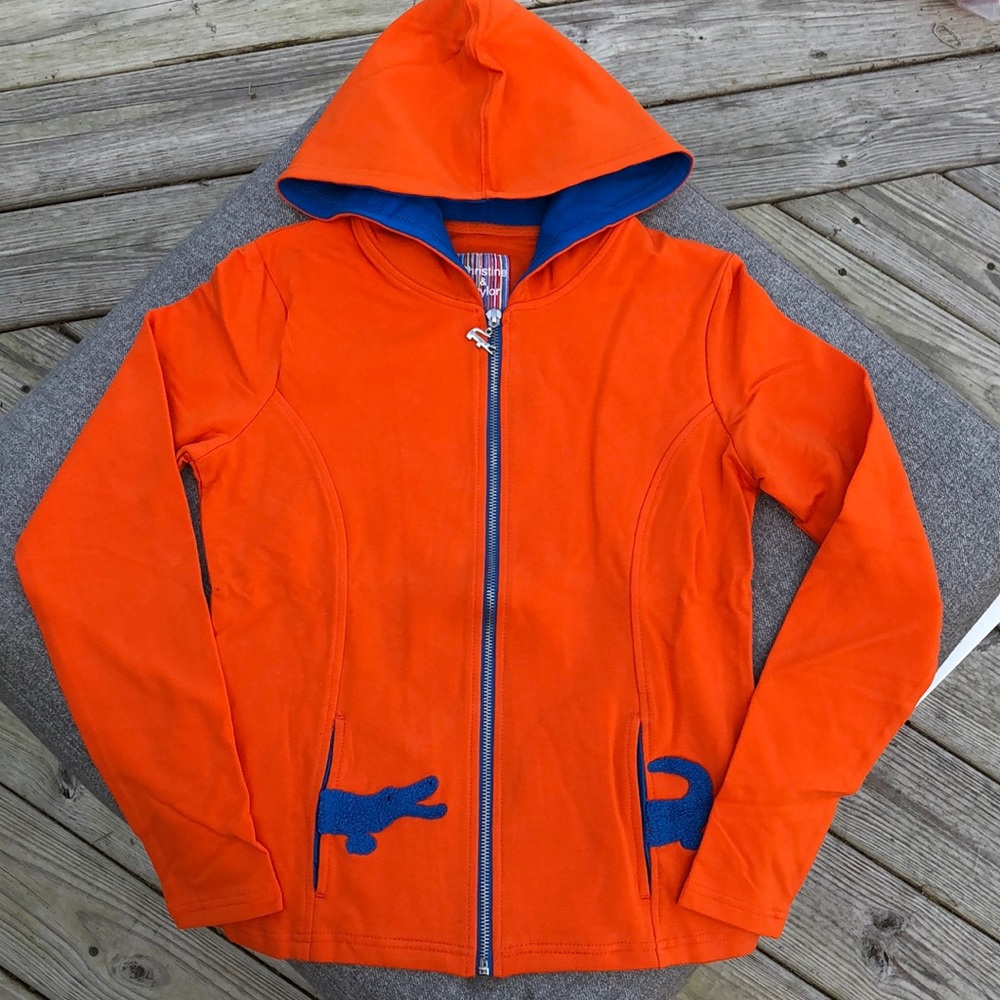 NWT! - CHRISTINE & TAYLOR Alligator GATORS Zip-Up Hoodie Sweatshirt